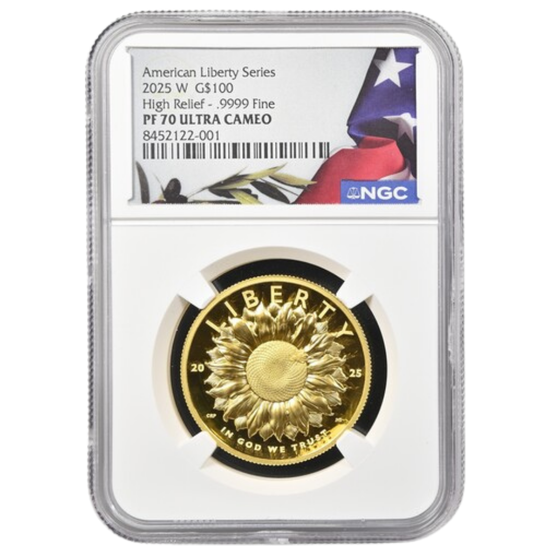 2025-W $100 American Liberty High Relief Gold Coin NGC PF70 Ultra Cameo